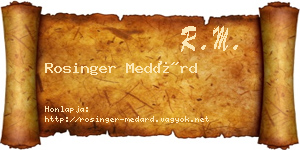 Rosinger Medárd névjegykártya